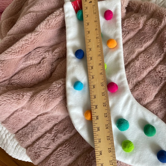 TARGET WONDERSHOP COLORFUL POM POM FLEECE CHRISTMAS STOCKING NWT - Picture 11 of 11